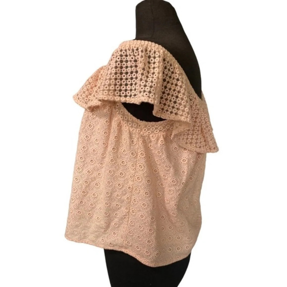 Rebecca Minkoff Coral Ruffles Off Shoulder Blouse light Pink Size Small - Picture 6 of 6